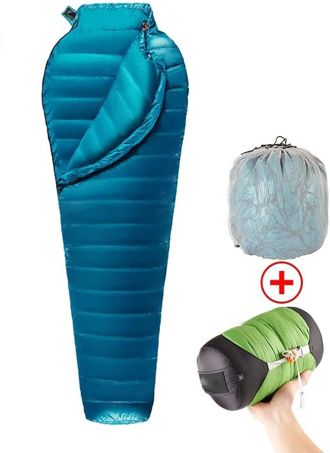 Sleeping Bag Ultralight Mummy 95% White Goose Down Sleeping Bag Outdoor Camping Hiking Fully Lining Structure
