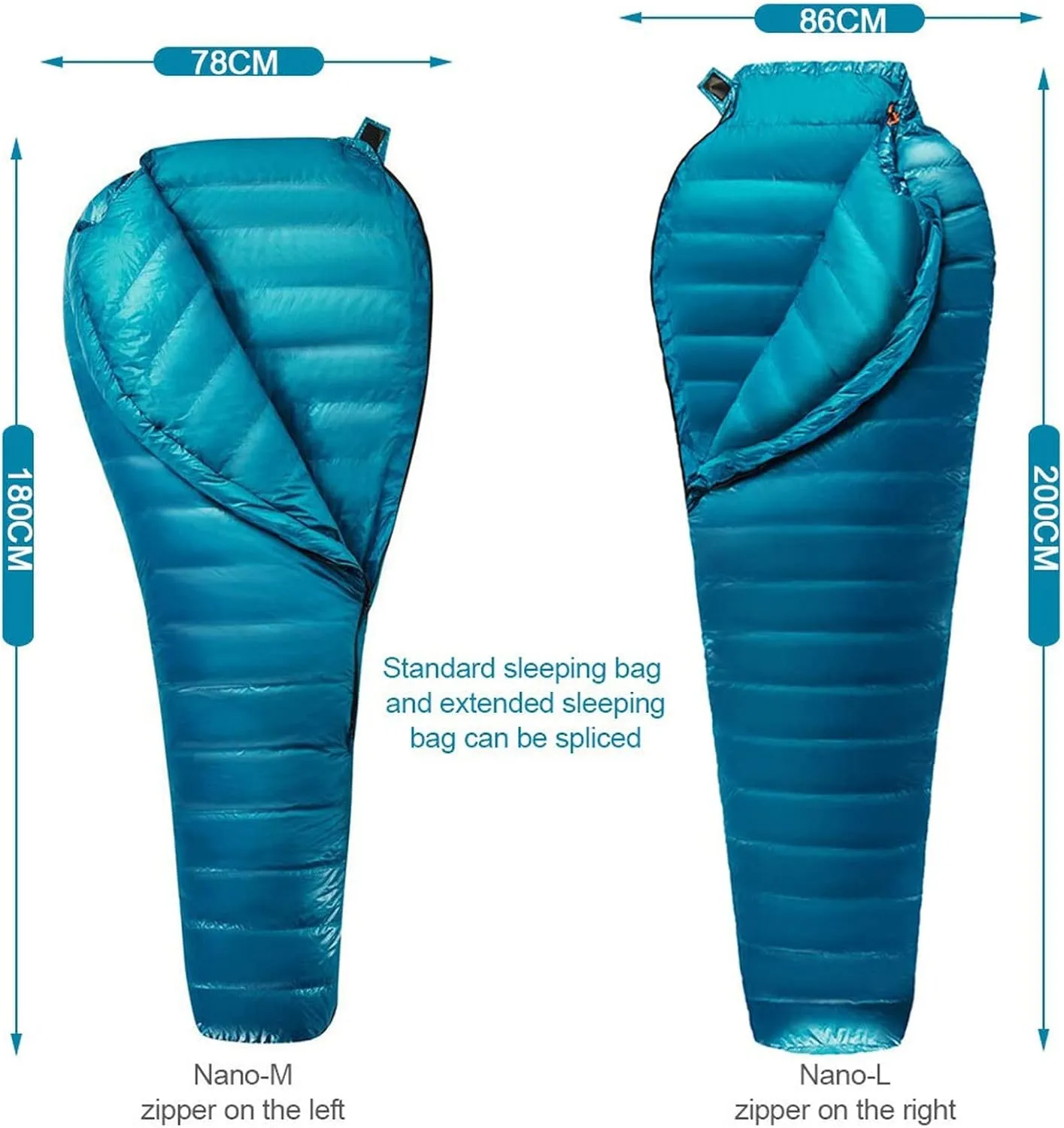 Sleeping Bag Ultralight Mummy 95% White Goose Down Sleeping Bag Outdoor Camping Hiking Fully Lining Structure