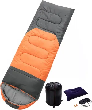 Sleeping Bag with Pillow, Summer Seasons Lightweight Waterproof Warm Sleeping Bag for Outdoors Camping, Hiking, Backpacking