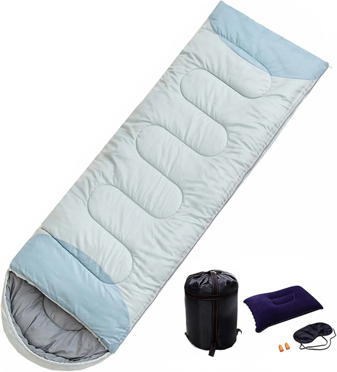 Sleeping Bag with Pillow, Summer Seasons Lightweight Waterproof Warm Sleeping Bag for Outdoors Camping, Hiking, Backpacking
