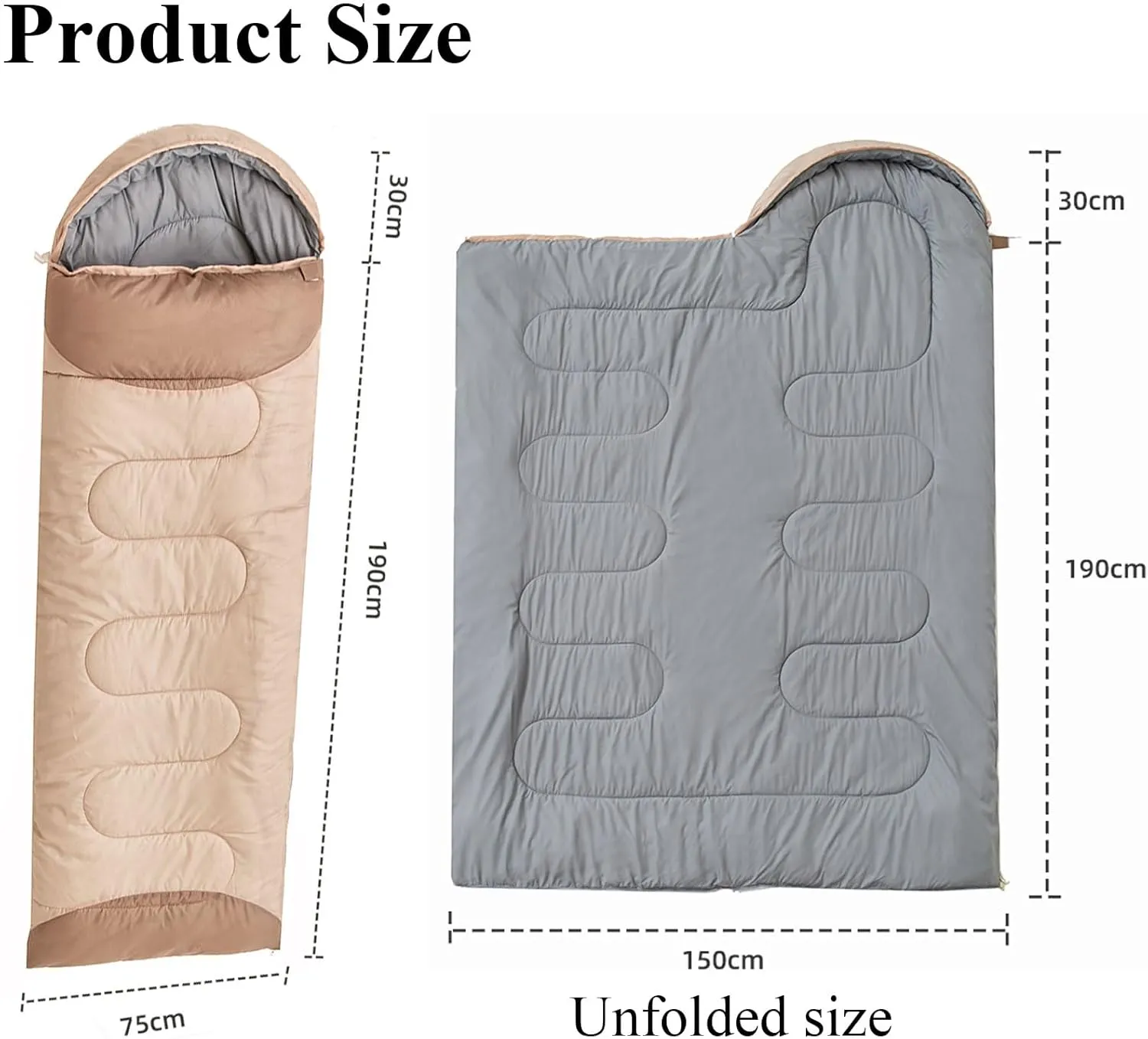 Sleeping Bag with Pillow, Summer Seasons Lightweight Waterproof Warm Sleeping Bag for Outdoors Camping, Hiking, Backpacking