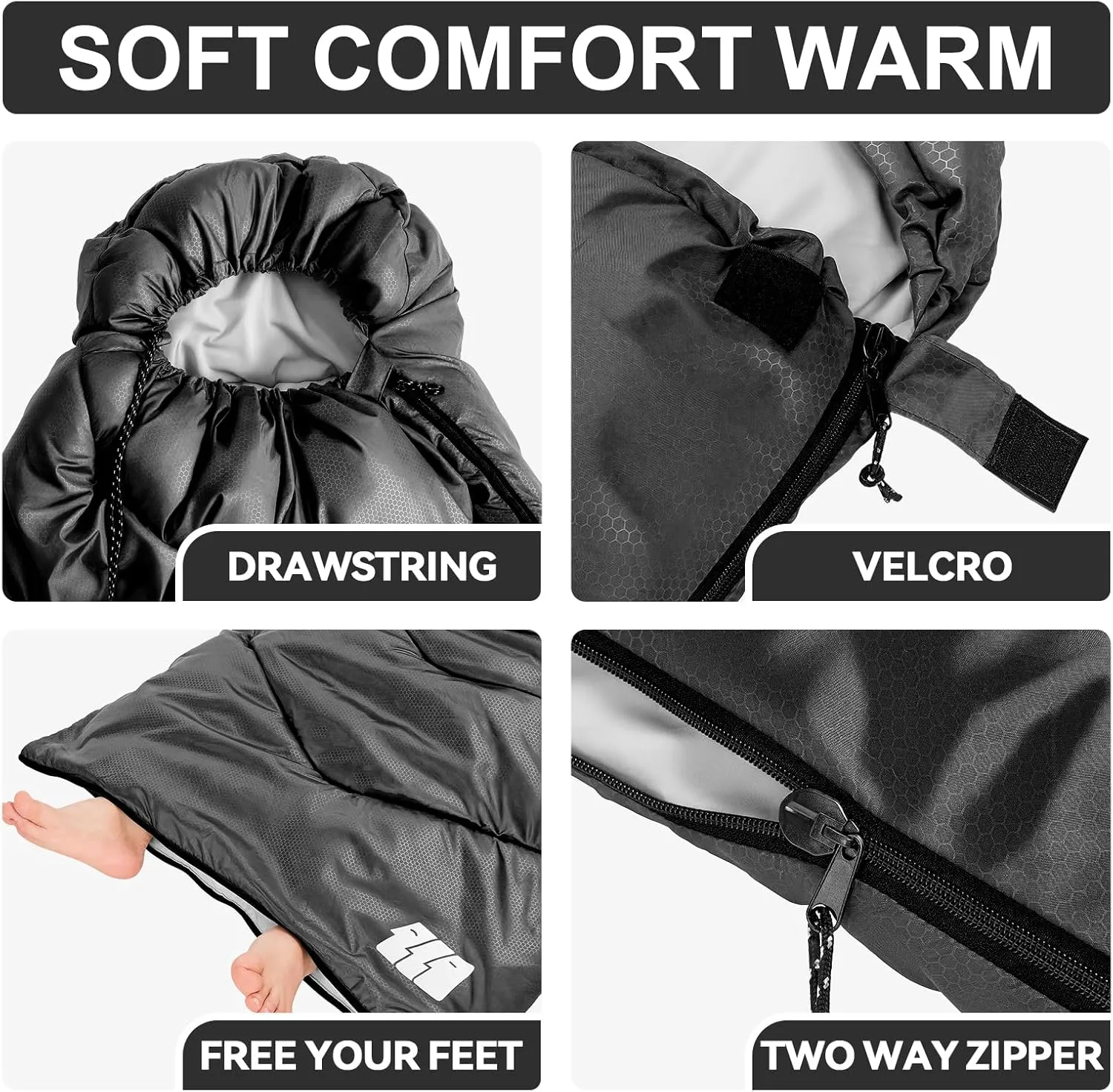 Sleeping Bags for Adults Warm Weather, Waterproof, Lightweight Backpacking Camping 3 Seasons Sleeping Bag with Compression Sack Camping Essentials Gear