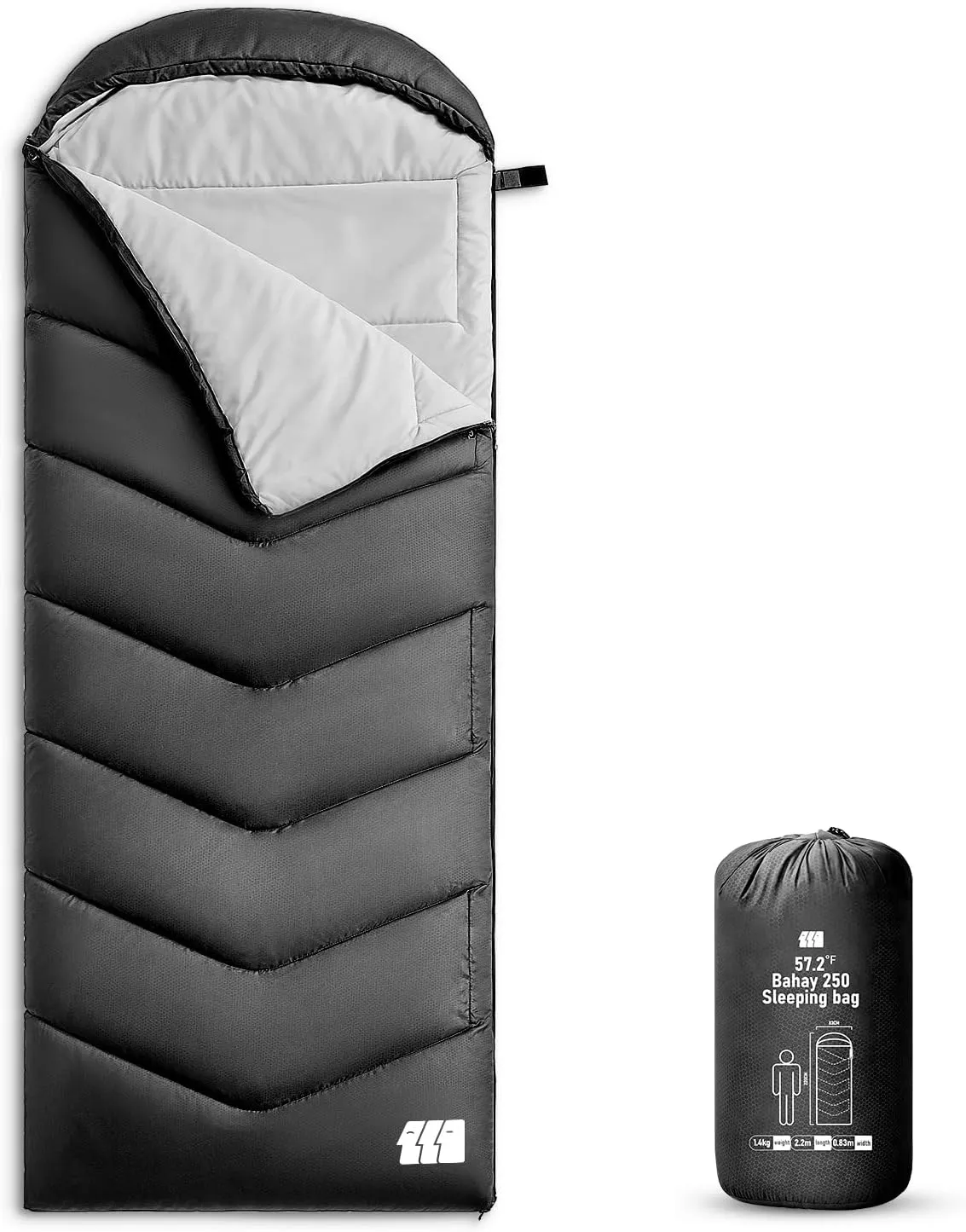 Sleeping Bags for Adults Warm Weather, Waterproof, Lightweight Backpacking Camping 3 Seasons Sleeping Bag with Compression Sack Camping Essentials Gear