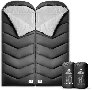 Sleeping Bags for Adults Warm Weather, Waterproof, Lightweight Backpacking Camping 3 Seasons Sleeping Bag with Compression Sack Camping Essentials Gear