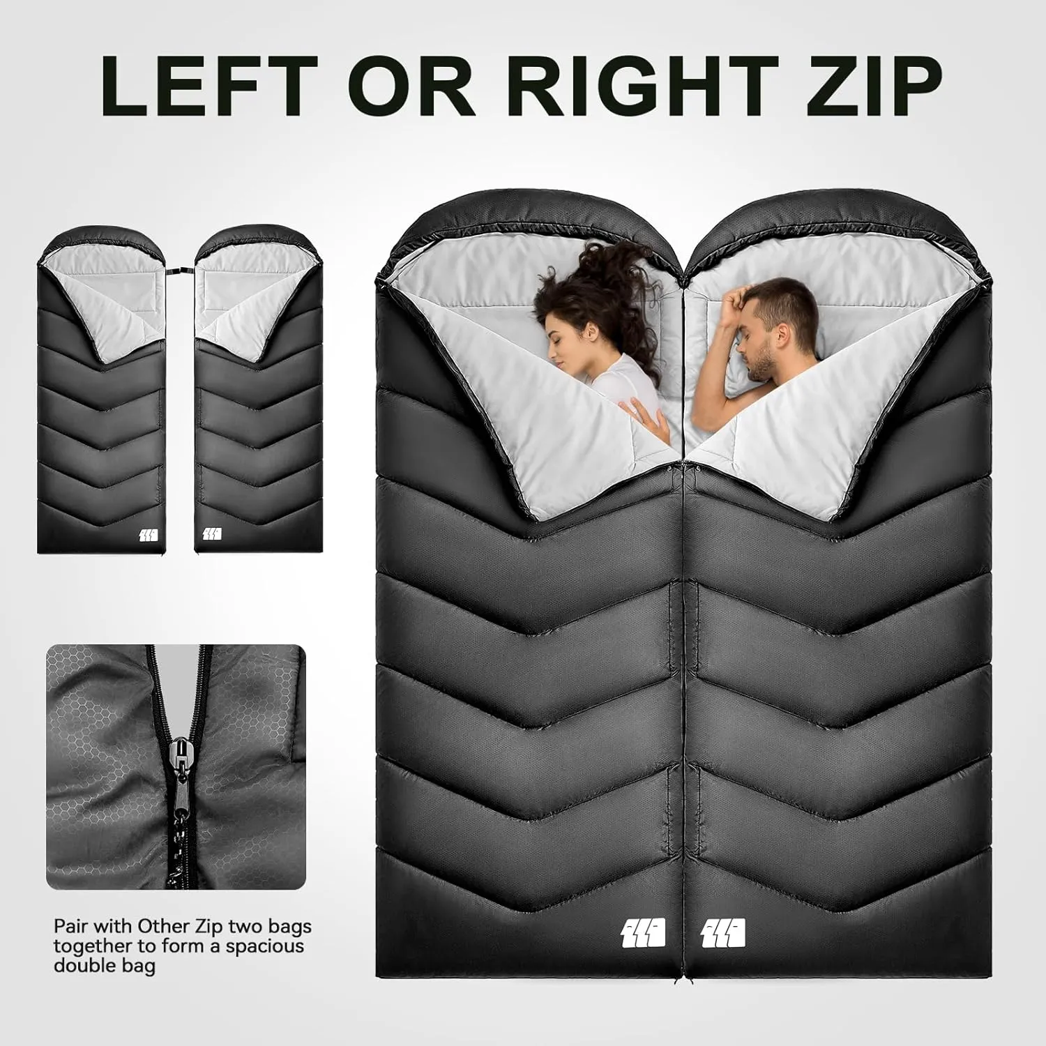 Sleeping Bags for Adults Warm Weather, Waterproof, Lightweight Backpacking Camping 3 Seasons Sleeping Bag with Compression Sack Camping Essentials Gear