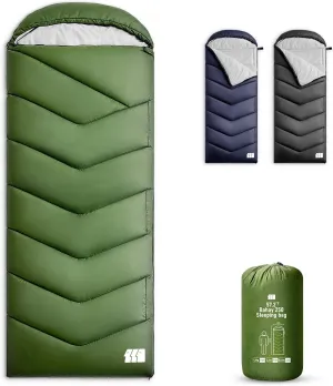 Sleeping Bags for Adults Warm Weather, Waterproof, Lightweight Backpacking Camping 3 Seasons Sleeping Bag with Compression Sack Camping Essentials Gear
