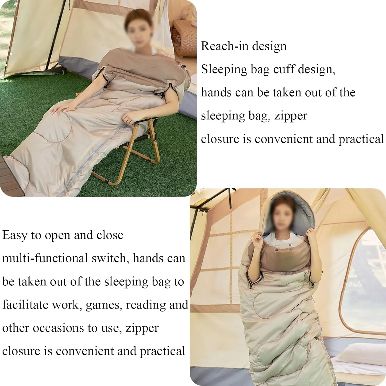 Sleeping Bags, Lightweight Sleeping Bag Autumn Compact Single Sleepingbag for Camping Hiking Outdoor Travel Waterproof Envelope Sleep Bag
