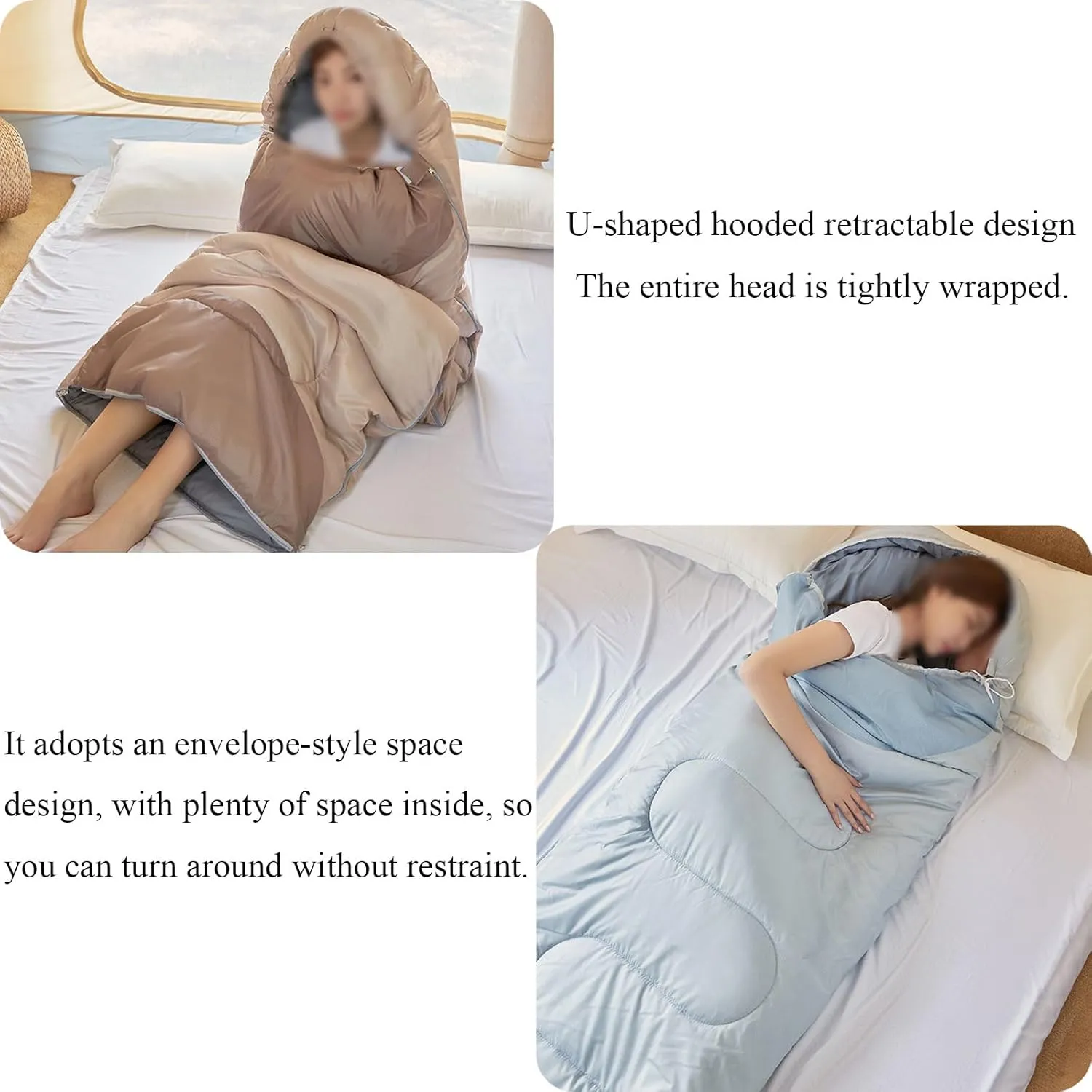 Sleeping Bags, Lightweight Sleeping Bag Autumn Compact Single Sleepingbag for Camping Hiking Outdoor Travel Waterproof Envelope Sleep Bag