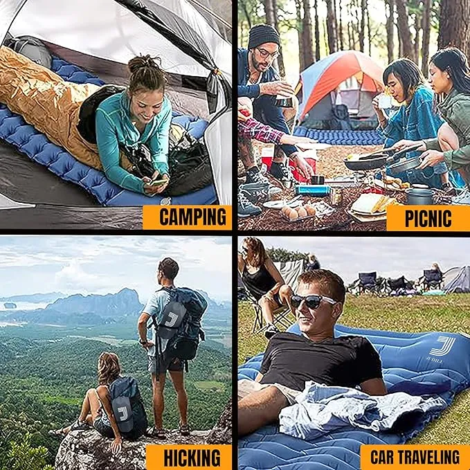 Sleeping Pad Ultralight Inflatable Sleeping Pad for Camping, 77''X27'', Built-in Pump, Ultimate for Camping, Hiking - Airpad, Carry Bag, Waterproof - Compact & Lightweight Air Mattress