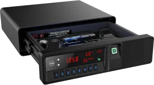 Slide-Away Pistol Handgun Quick Access Gun Safe with LCD Display of Temp,Humidity,Time,Low Battery Warning,Unlock State,Drawer Safe for Nightstand Bedside Home