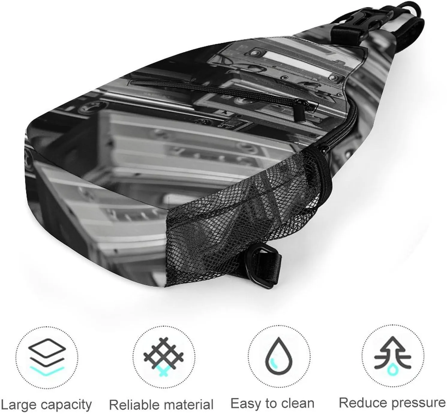 Sling Backpack Crossbody for Man Woman Old Tape Cross Body Adjustable Chest Bag