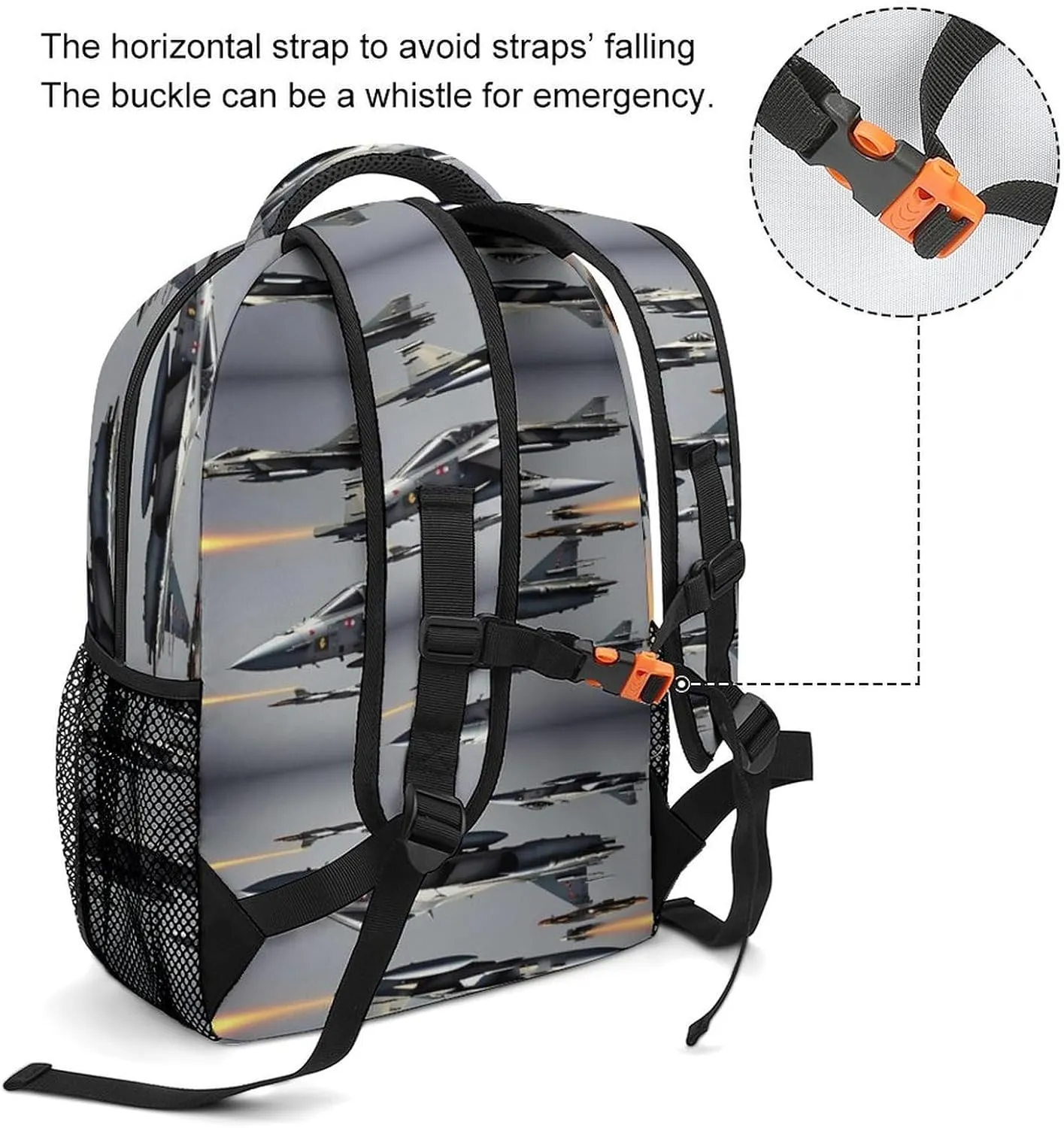 Small Backpacks Personalized Aircraft Fighter Jets Printing Travel Bag Lightweight Travel Backpack For Women Men