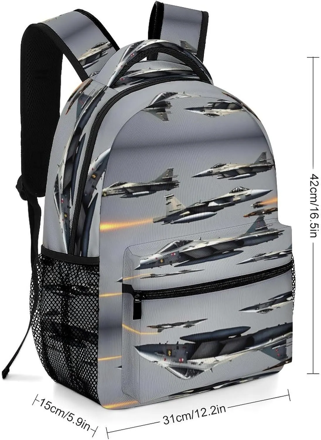 Small Backpacks Personalized Aircraft Fighter Jets Printing Travel Bag Lightweight Travel Backpack For Women Men