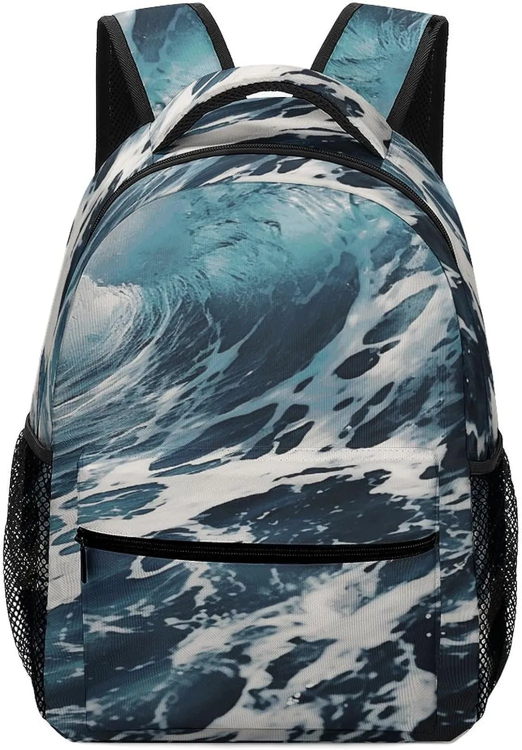 Small Backpacks Personalized Beach Foam Wave Printing Travel Bag Lightweight Travel Backpack For Women Men