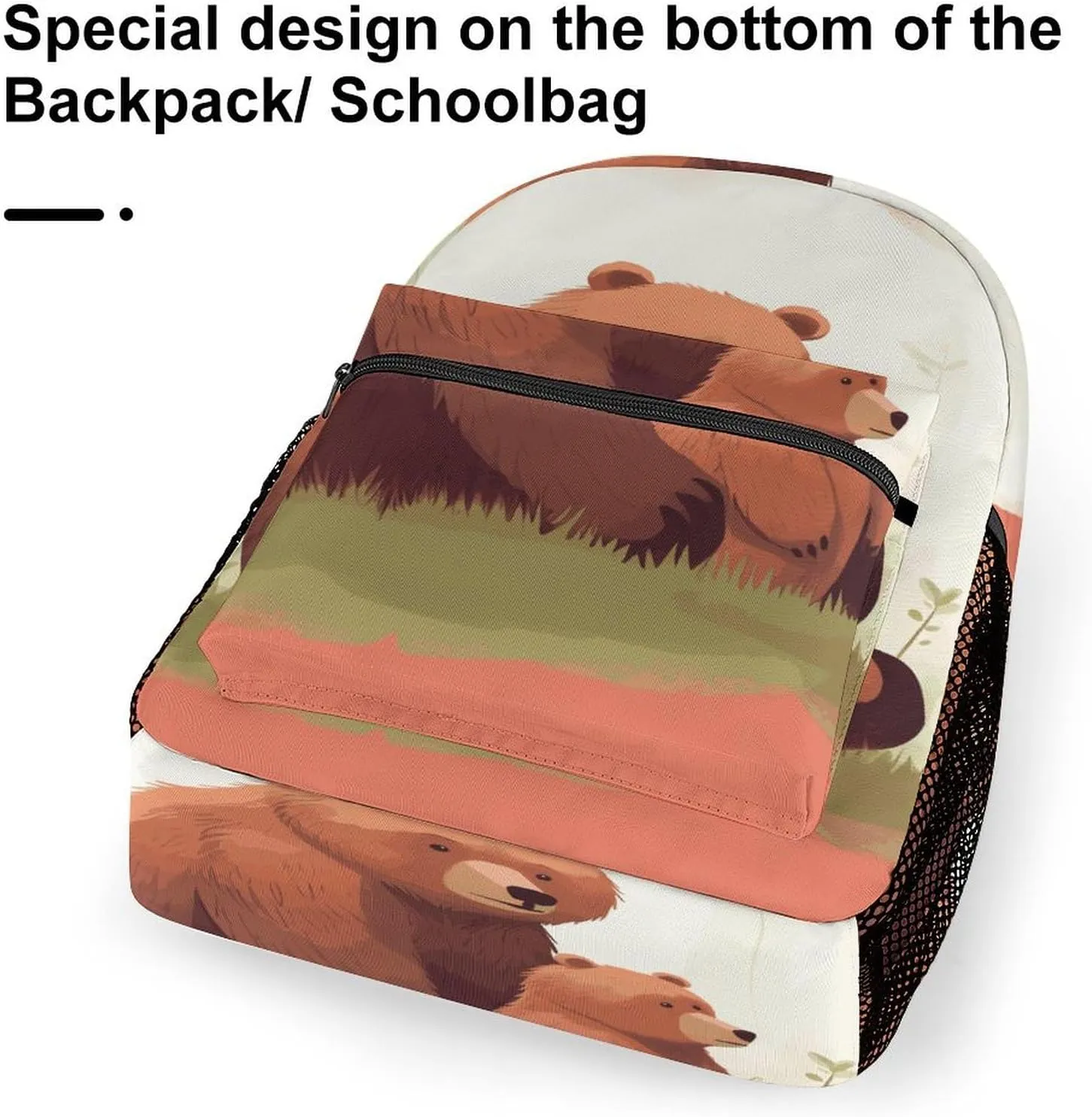 Small Backpacks Personalized Bear Hug Printing Travel Bag Lightweight Travel Backpack For Women Men