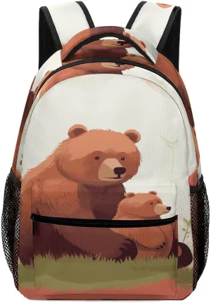 Small Backpacks Personalized Bear Hug Printing Travel Bag Lightweight Travel Backpack For Women Men