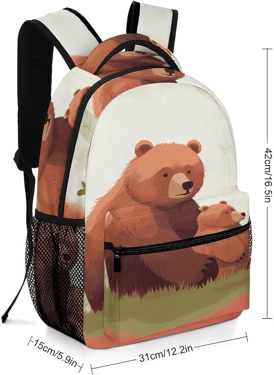Small Backpacks Personalized Bear Hug Printing Travel Bag Lightweight Travel Backpack For Women Men