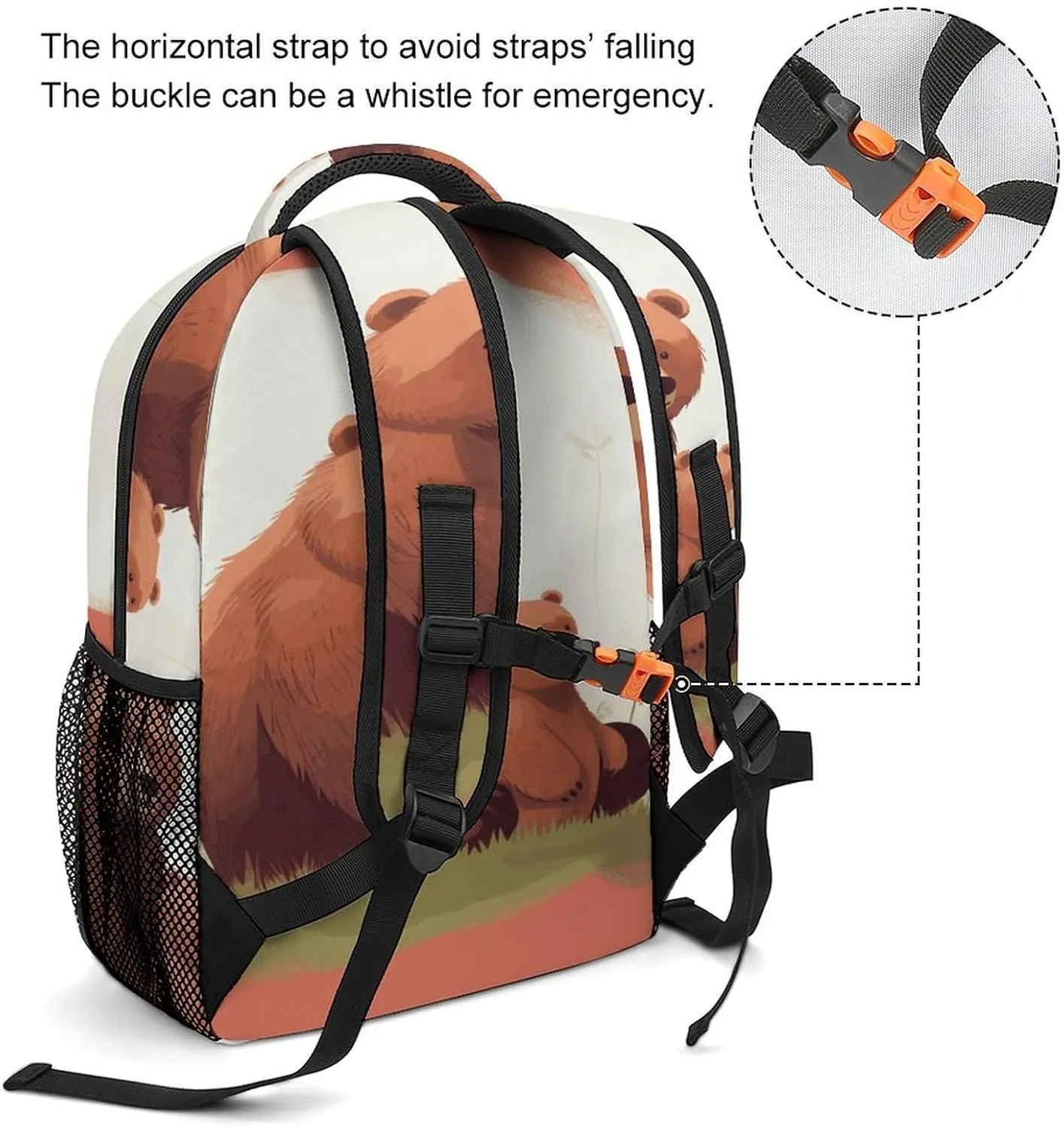 Small Backpacks Personalized Bear Hug Printing Travel Bag Lightweight Travel Backpack For Women Men