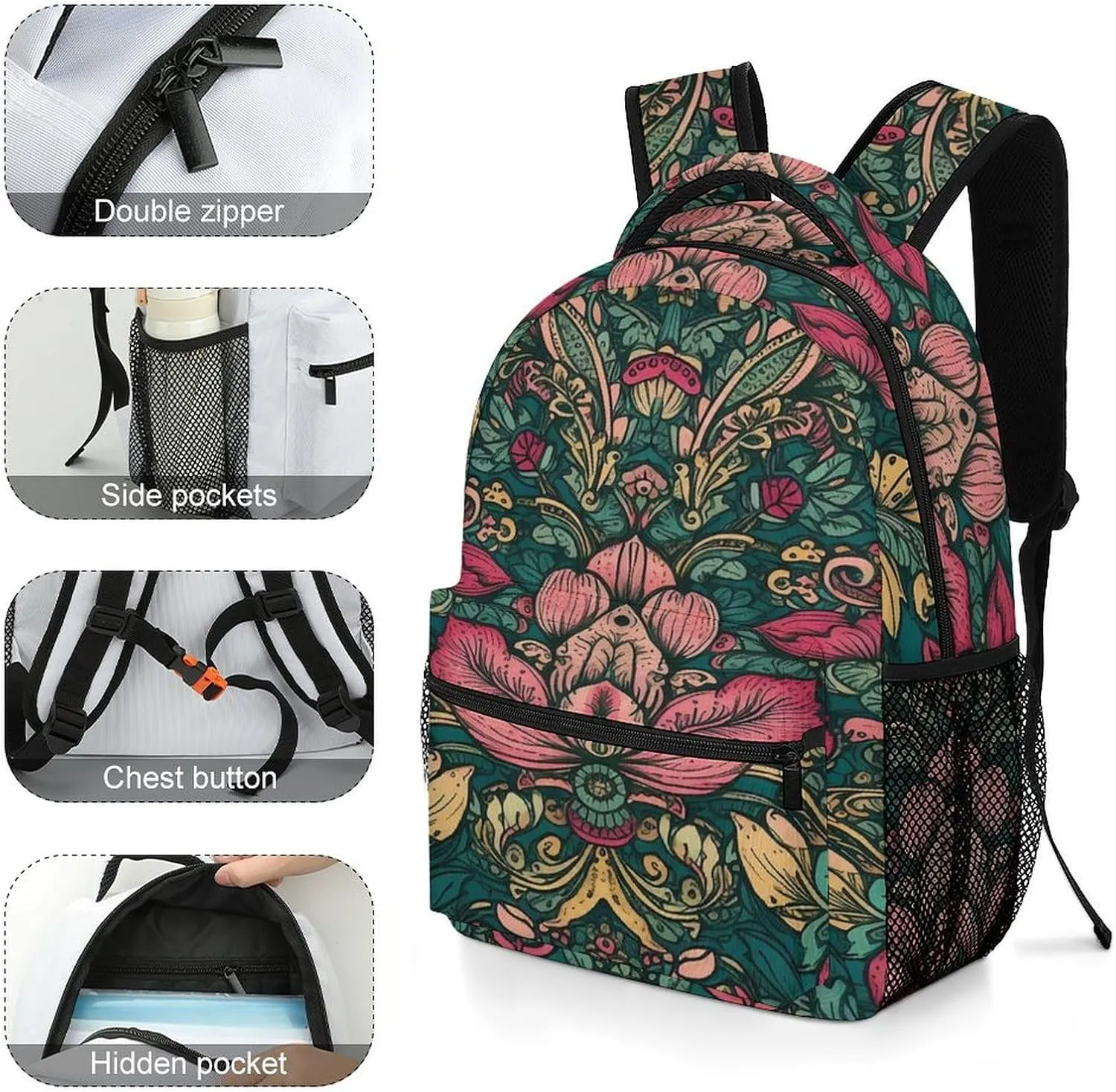 Small Backpacks Personalized Beautiful Colorful Printing Travel Bag Lightweight Travel Backpack For Women Men