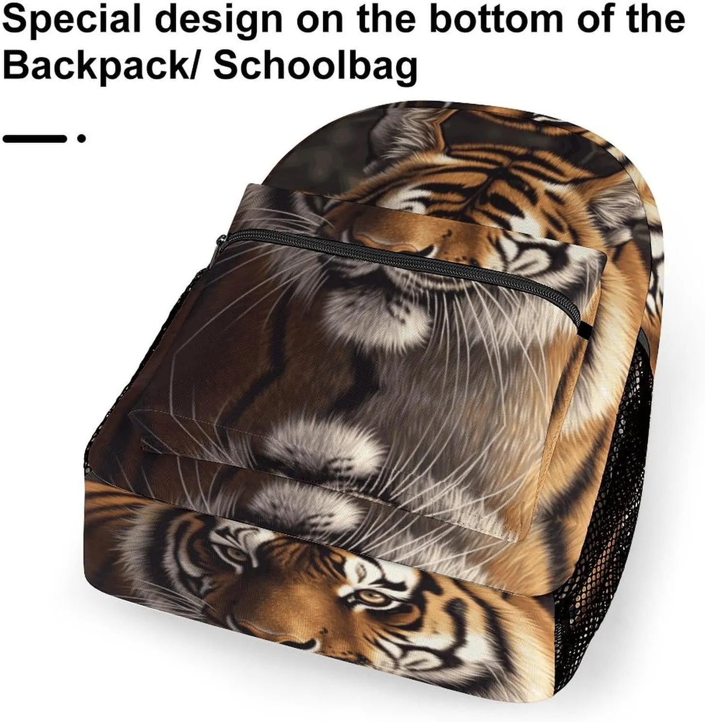 Small Backpacks Personalized Bengal Tiger Printing Travel Bag Lightweight Travel Backpack For Women Men