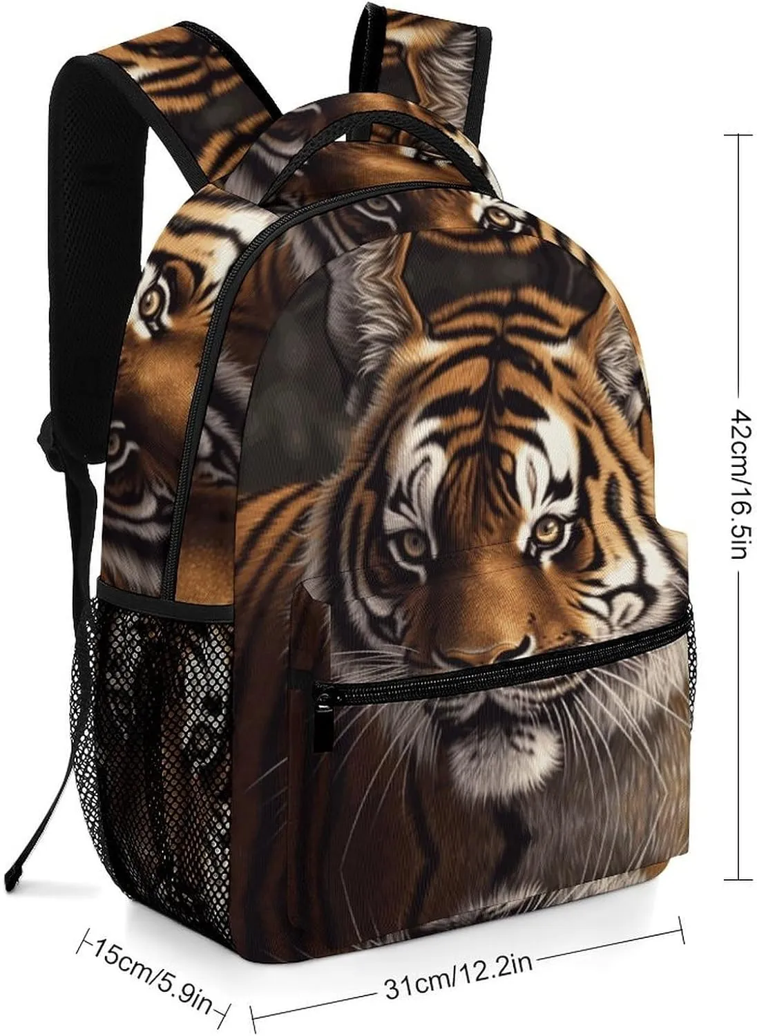 Small Backpacks Personalized Bengal Tiger Printing Travel Bag Lightweight Travel Backpack For Women Men