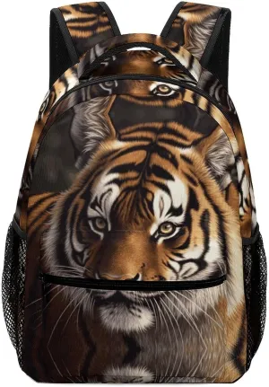 Small Backpacks Personalized Bengal Tiger Printing Travel Bag Lightweight Travel Backpack For Women Men