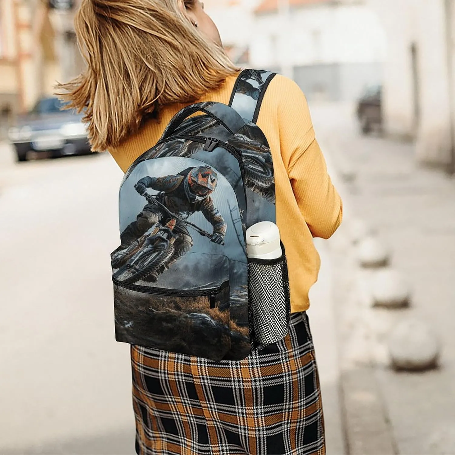 Small Backpacks Personalized Bike Tournament Printing Travel Bag Lightweight Travel Backpack For Women Men