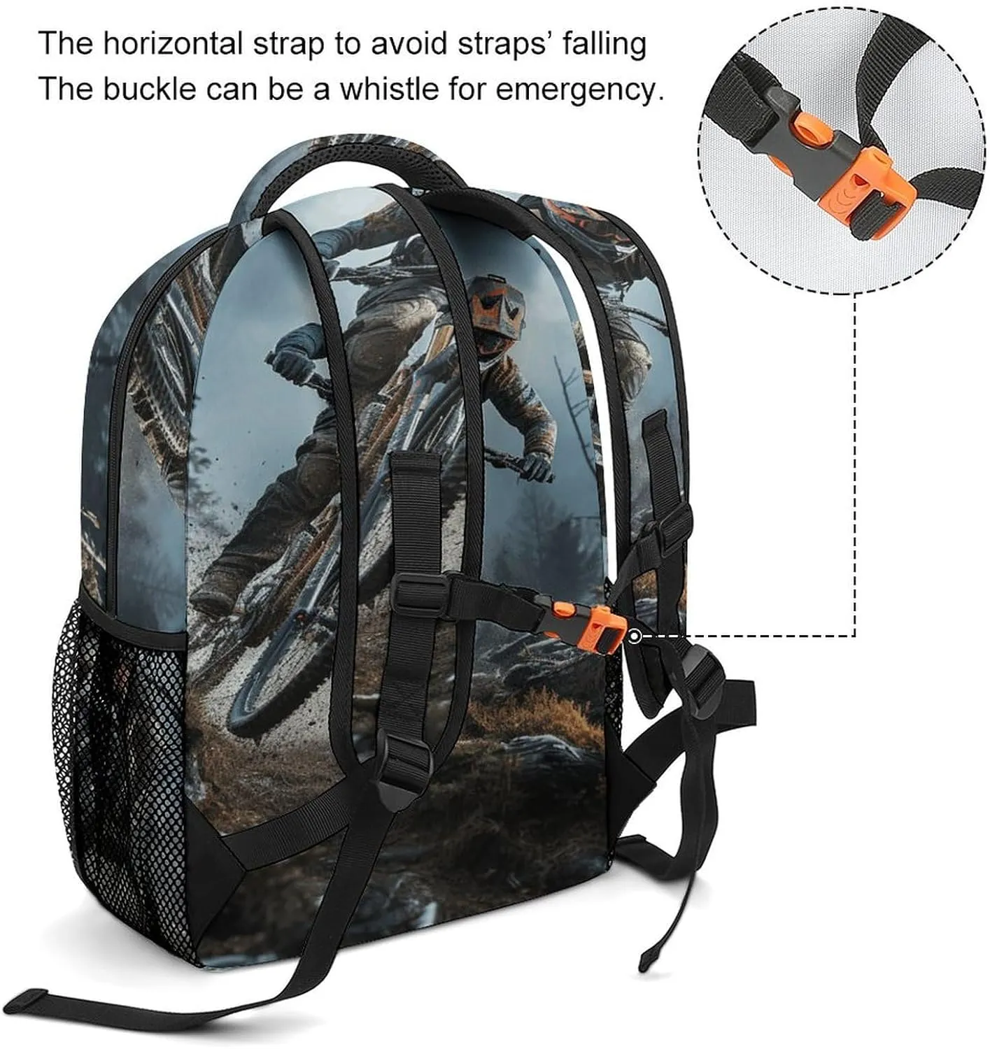 Small Backpacks Personalized Bike Tournament Printing Travel Bag Lightweight Travel Backpack For Women Men