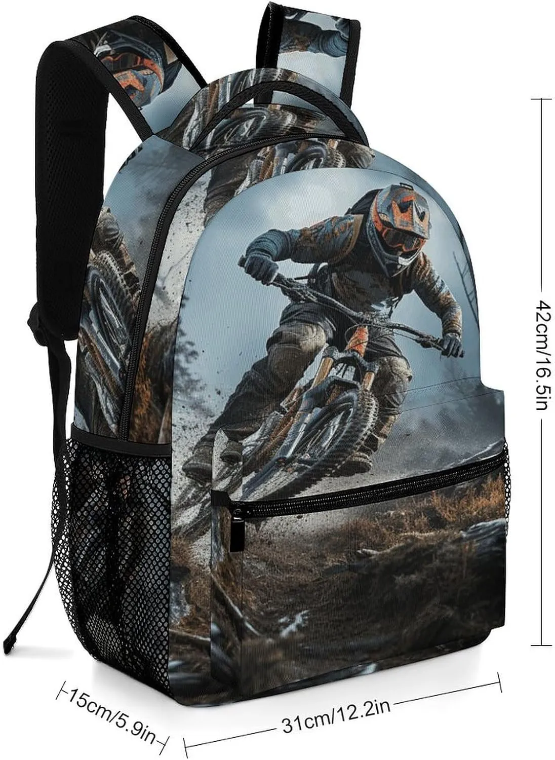 Small Backpacks Personalized Bike Tournament Printing Travel Bag Lightweight Travel Backpack For Women Men
