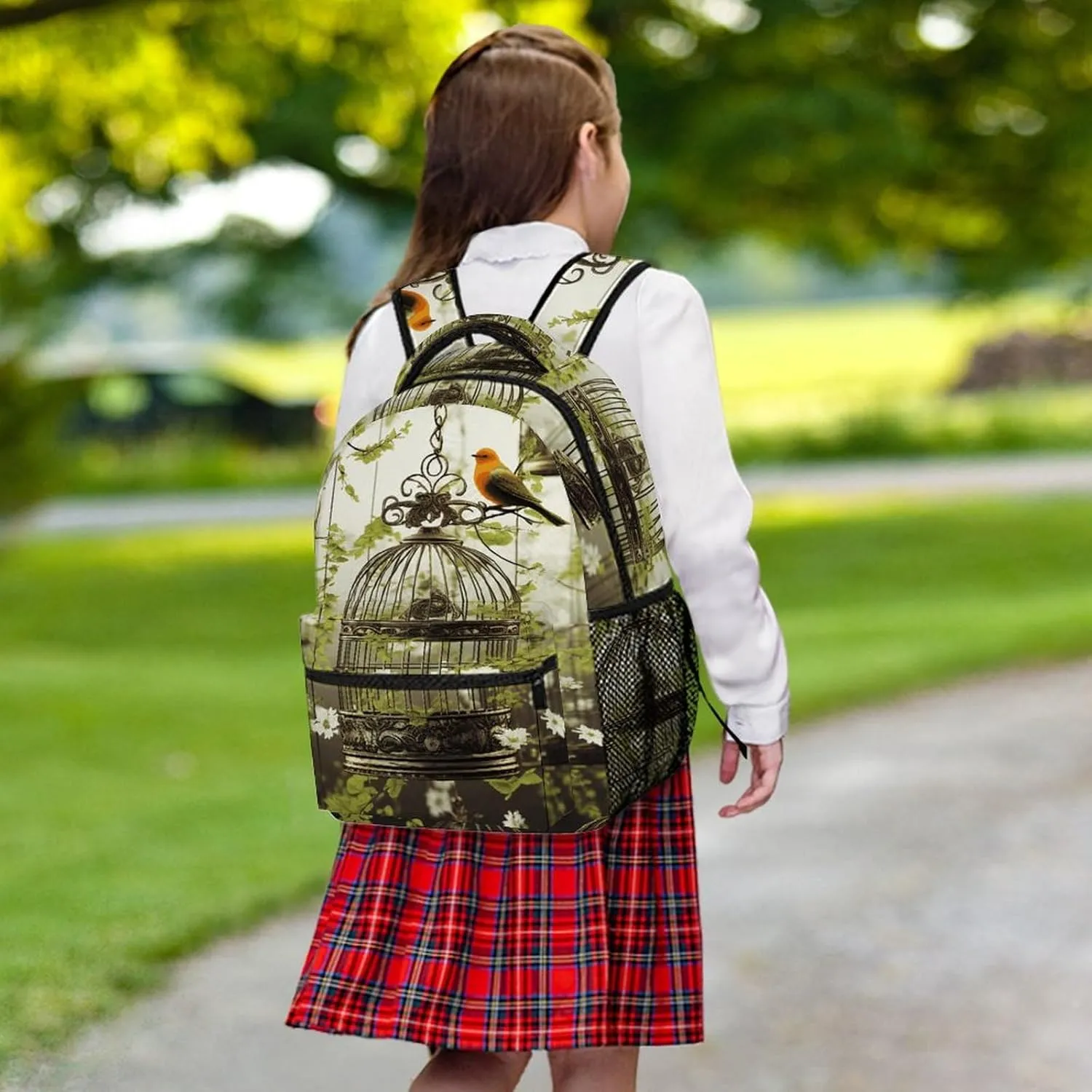 Small Backpacks Personalized Birdcages And Birds Printing Travel Bag Lightweight Travel Backpack For Women Men