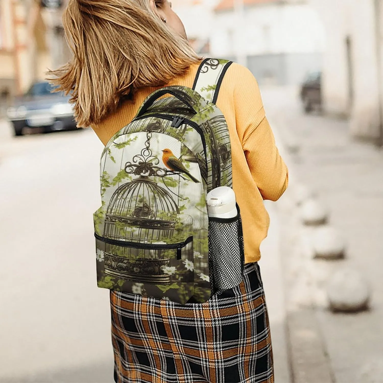 Small Backpacks Personalized Birdcages And Birds Printing Travel Bag Lightweight Travel Backpack For Women Men