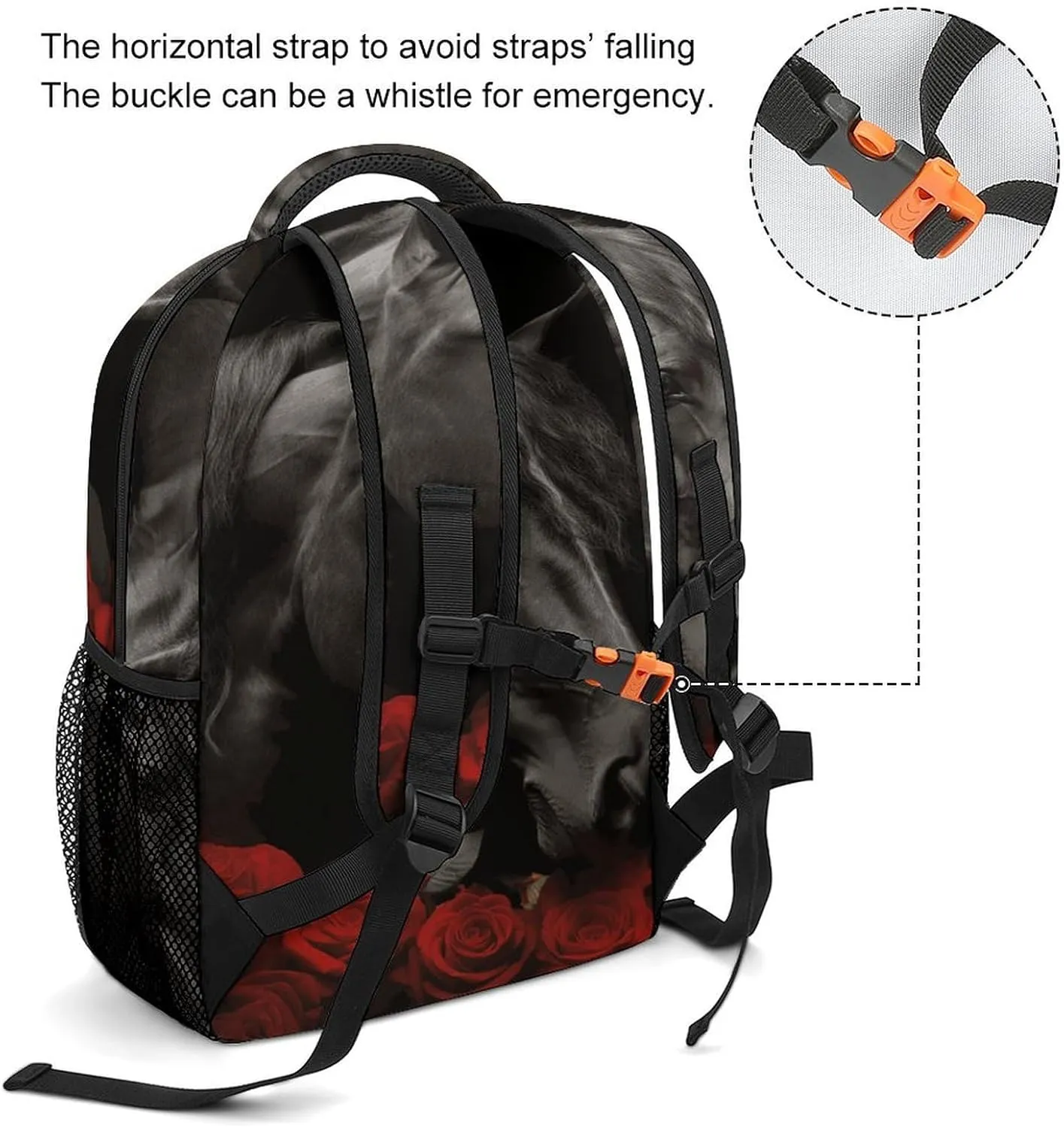 Small Backpacks Personalized Black Horse Printing Travel Bag Lightweight Travel Backpack For Women Men