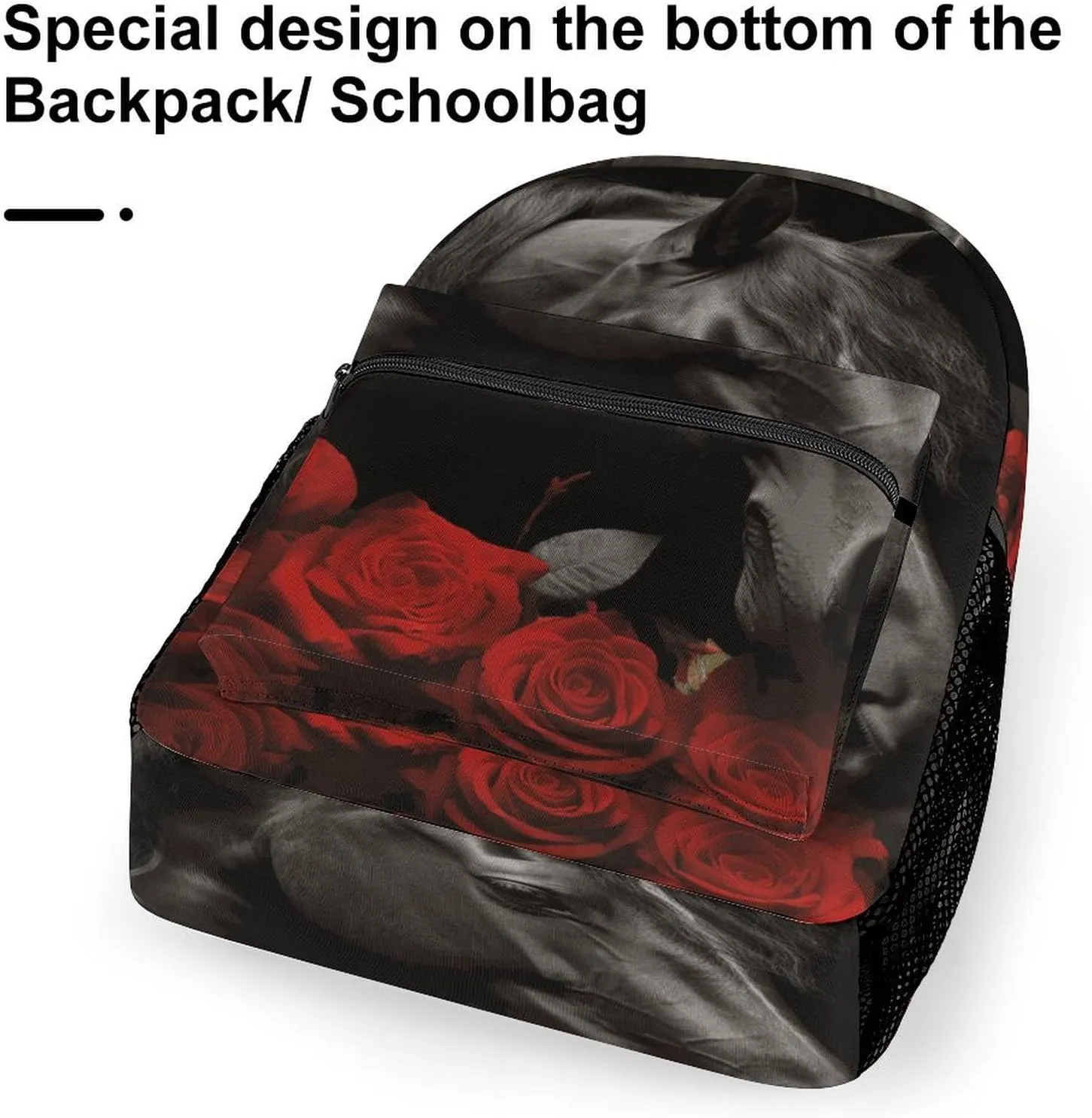 Small Backpacks Personalized Black Horse Printing Travel Bag Lightweight Travel Backpack For Women Men