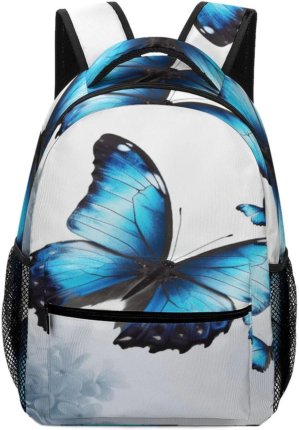Small Backpacks Personalized Blue Butterfly Printing Travel Bag Lightweight Travel Backpack For Women Men