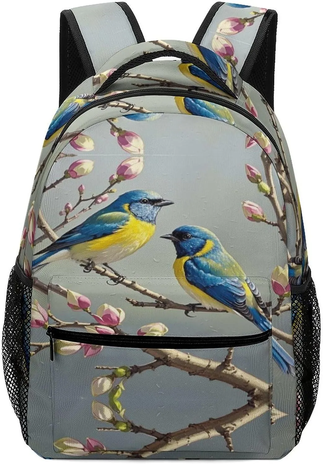 Small Backpacks Personalized Blue Yellow Bird Printing Travel Bag Lightweight Travel Backpack For Women Men