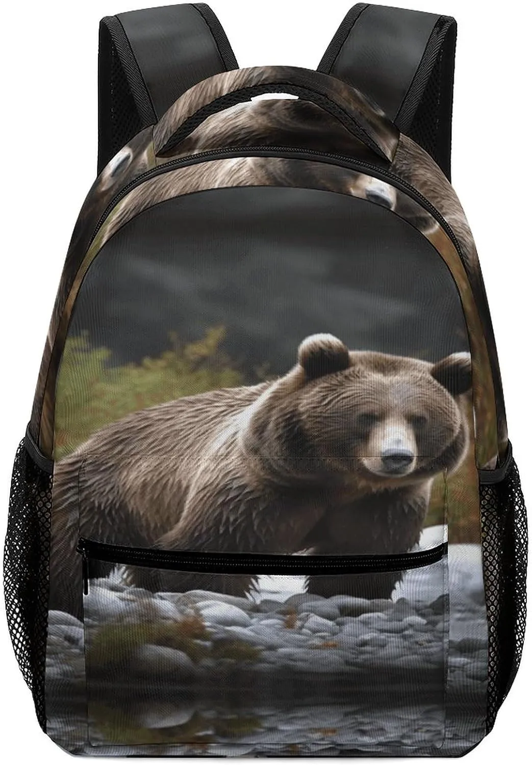 Small Backpacks Personalized Brown Bear Printing Travel Bag Lightweight Travel Backpack For Women Men