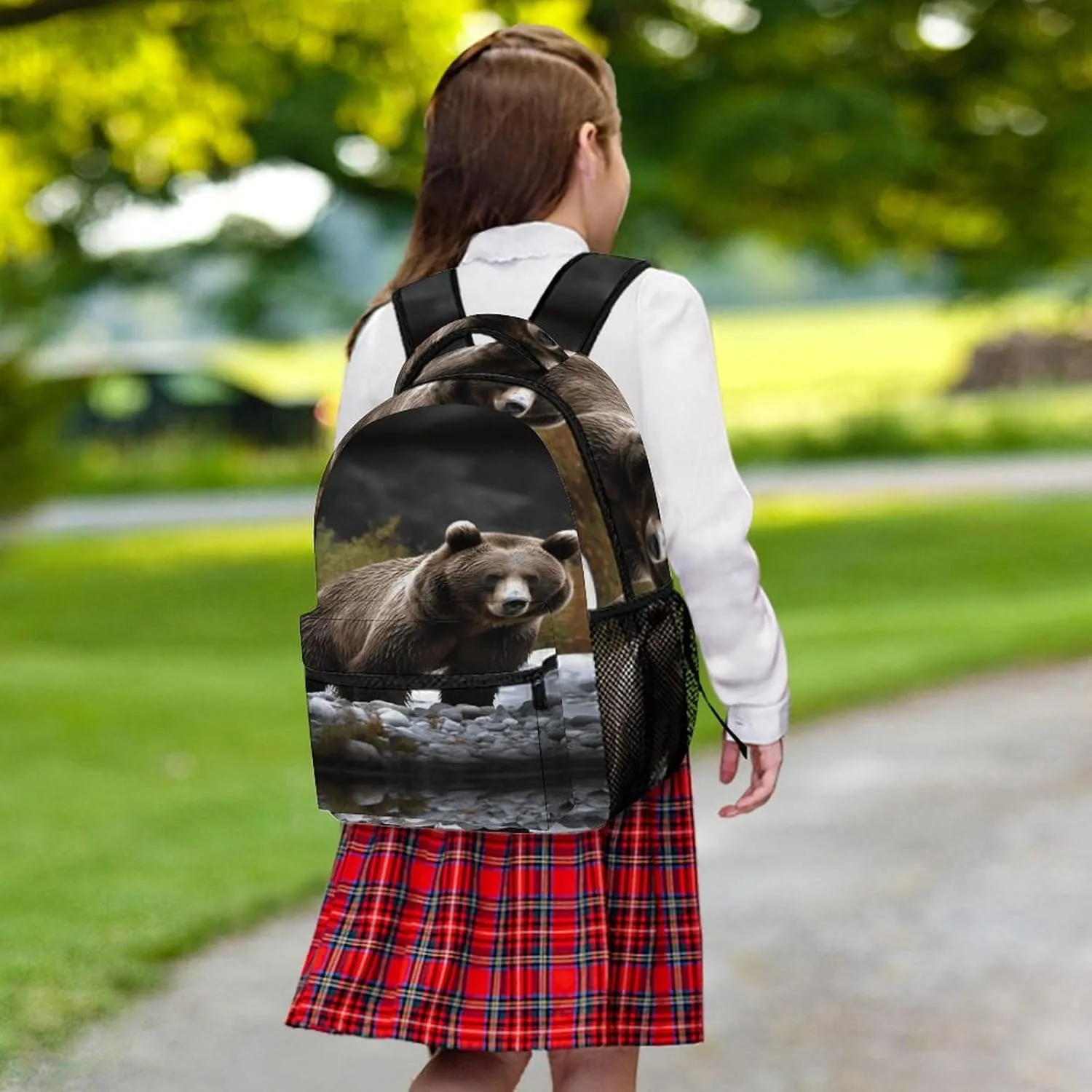 Small Backpacks Personalized Brown Bear Printing Travel Bag Lightweight Travel Backpack For Women Men
