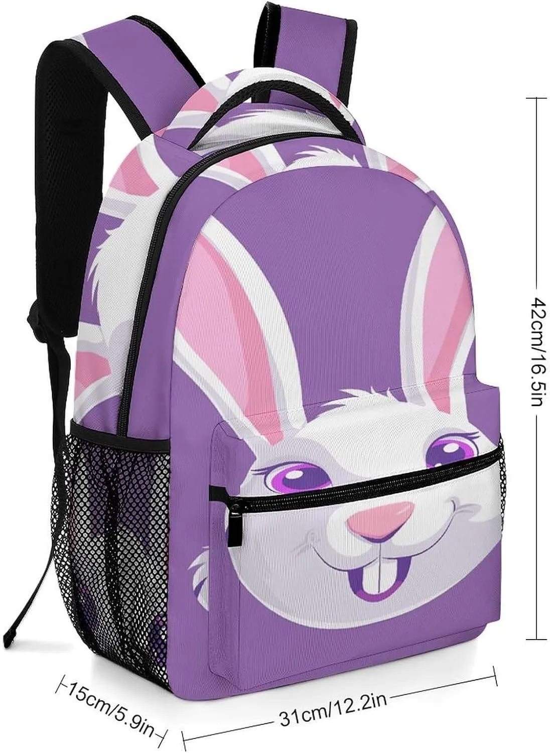 Small Backpacks Personalized Cartoon Rabbit Printing Travel Bag Lightweight Travel Backpack For Women Men