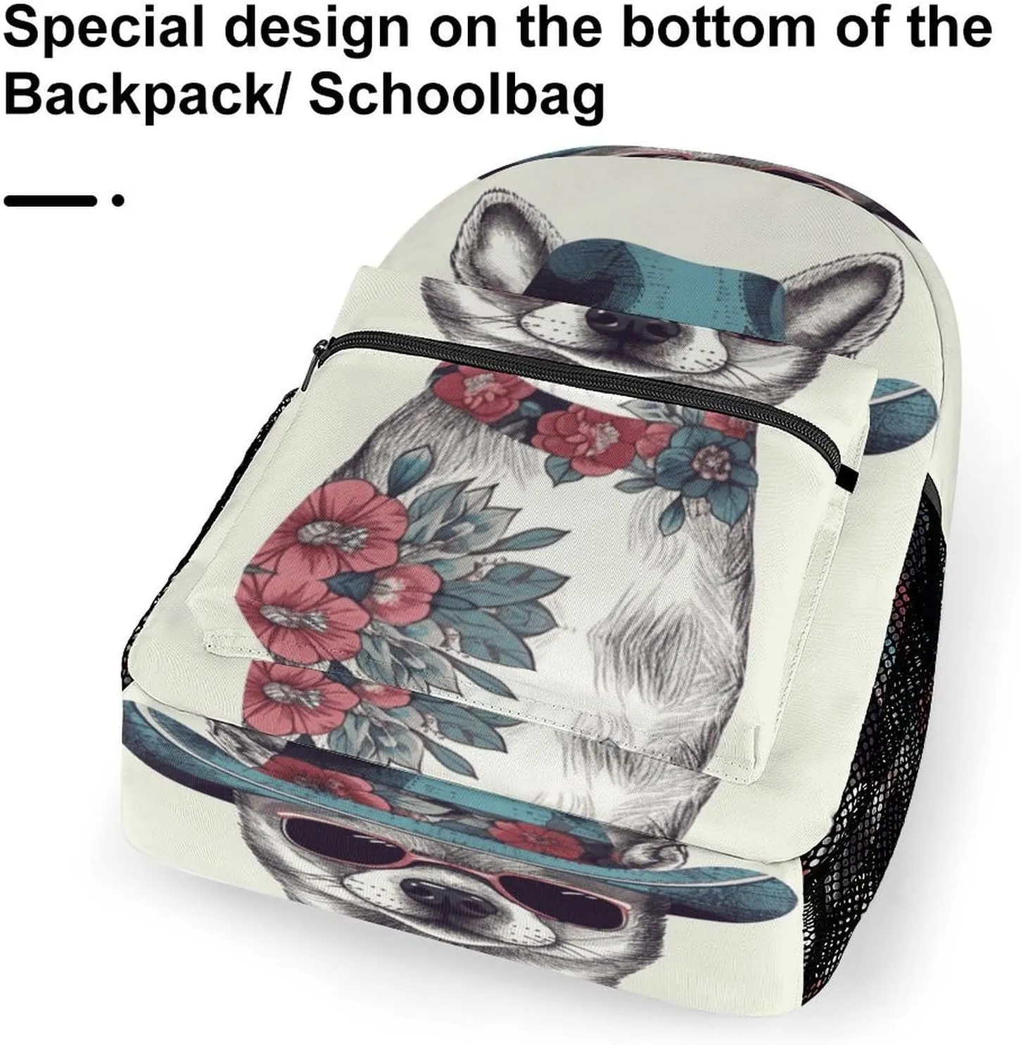 Small Backpacks Personalized Chihuahua Dog Wearing Hat Printing Travel Bag Lightweight Travel Backpack For Women Men