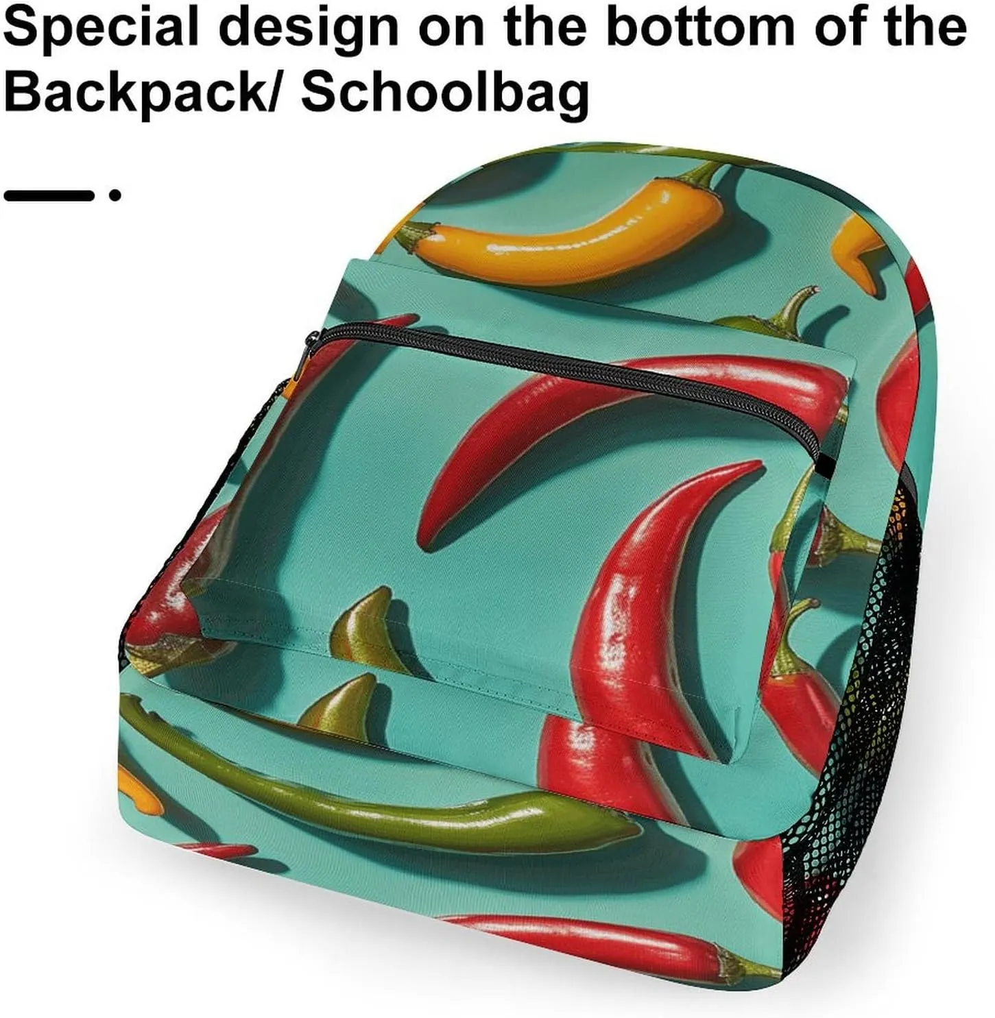Small Backpacks Personalized Chili Pepper Image Printing Travel Bag Lightweight Travel Backpack For Women Men