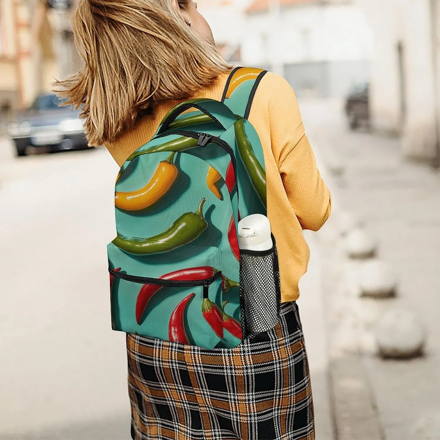 Small Backpacks Personalized Chili Pepper Image Printing Travel Bag Lightweight Travel Backpack For Women Men