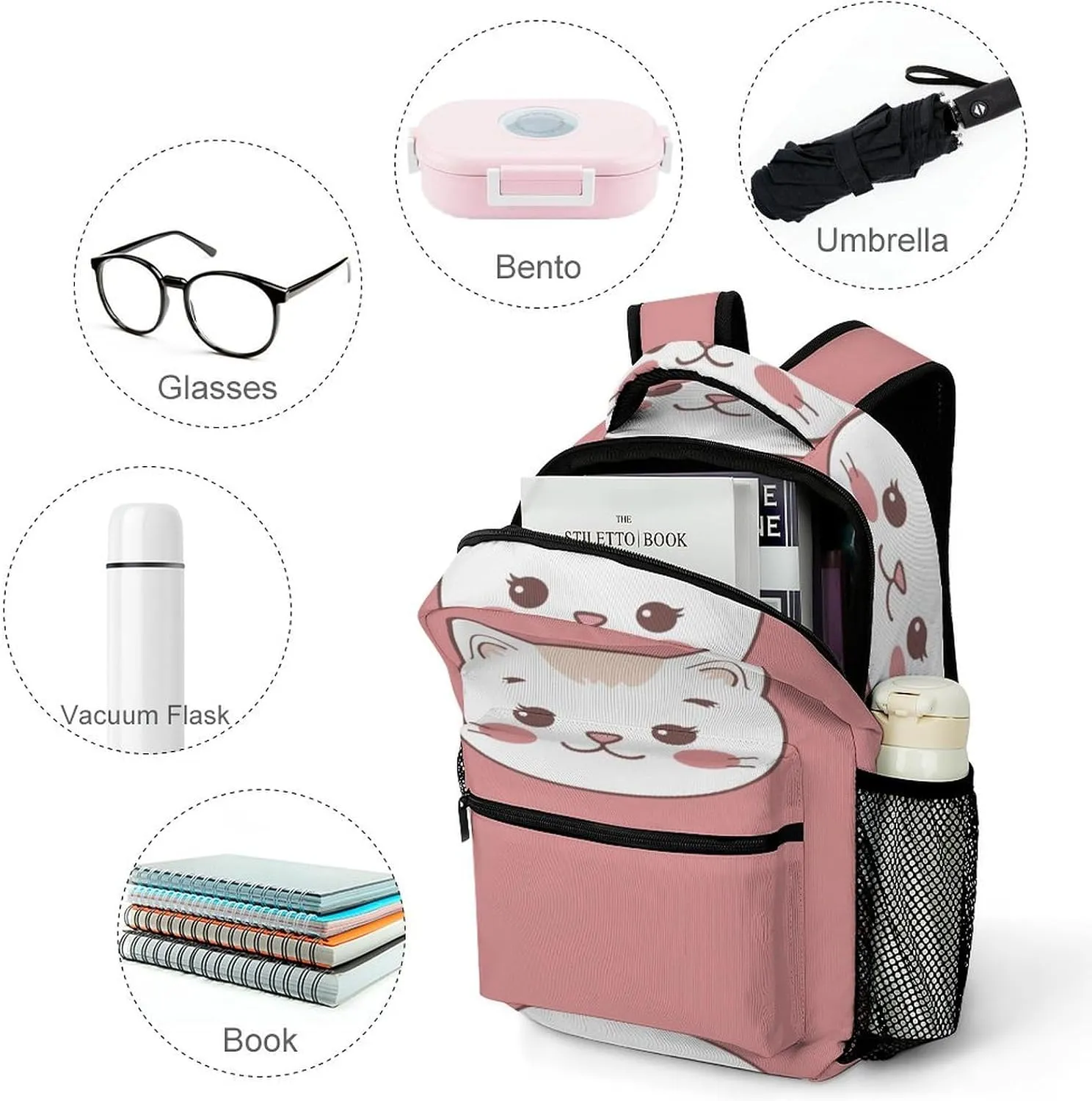 Small Backpacks Personalized Chubby Pattern Printing Travel Bag Lightweight Travel Backpack For Women Men