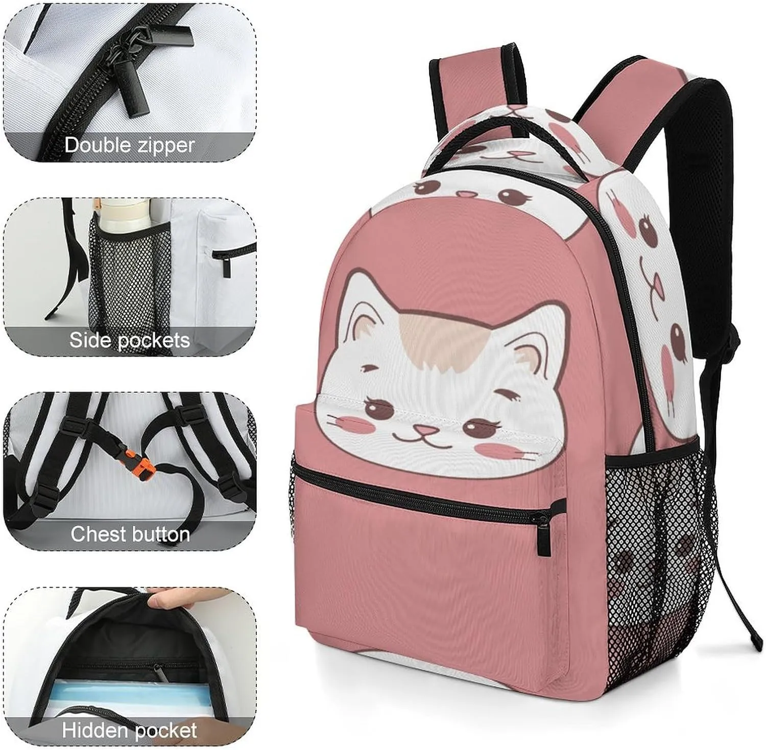 Small Backpacks Personalized Chubby Pattern Printing Travel Bag Lightweight Travel Backpack For Women Men