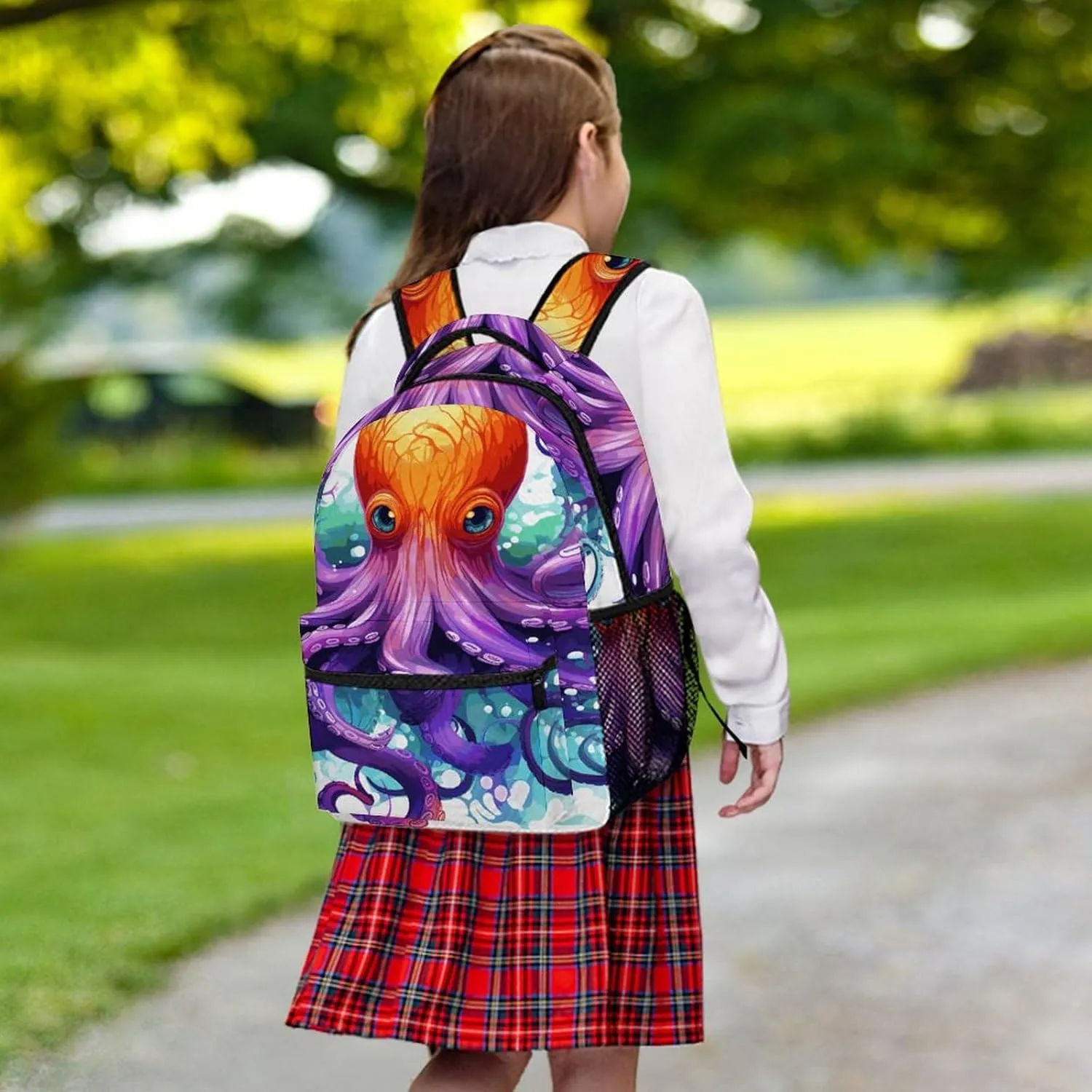 Small Backpacks Personalized Colorful Octopus Printing Travel Bag Lightweight Travel Backpack For Women Men
