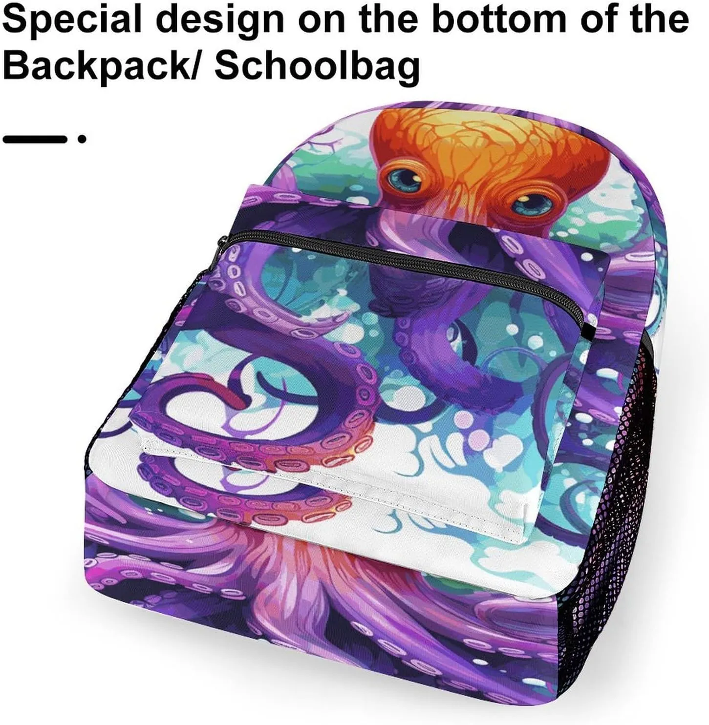 Small Backpacks Personalized Colorful Octopus Printing Travel Bag Lightweight Travel Backpack For Women Men