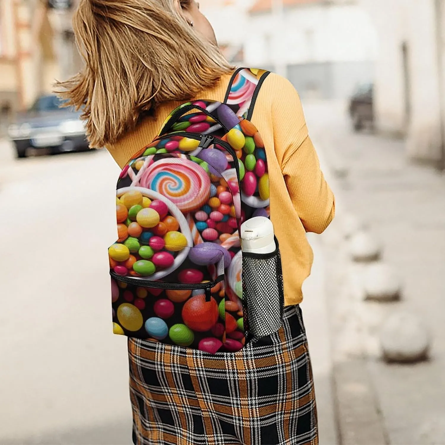 Small Backpacks Personalized Colour Candy Printing Travel Bag Lightweight Travel Backpack For Women Men