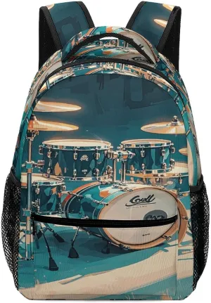 Small Backpacks Personalized Cool Drums Set Printing Travel Bag Lightweight Travel Backpack For Women Men