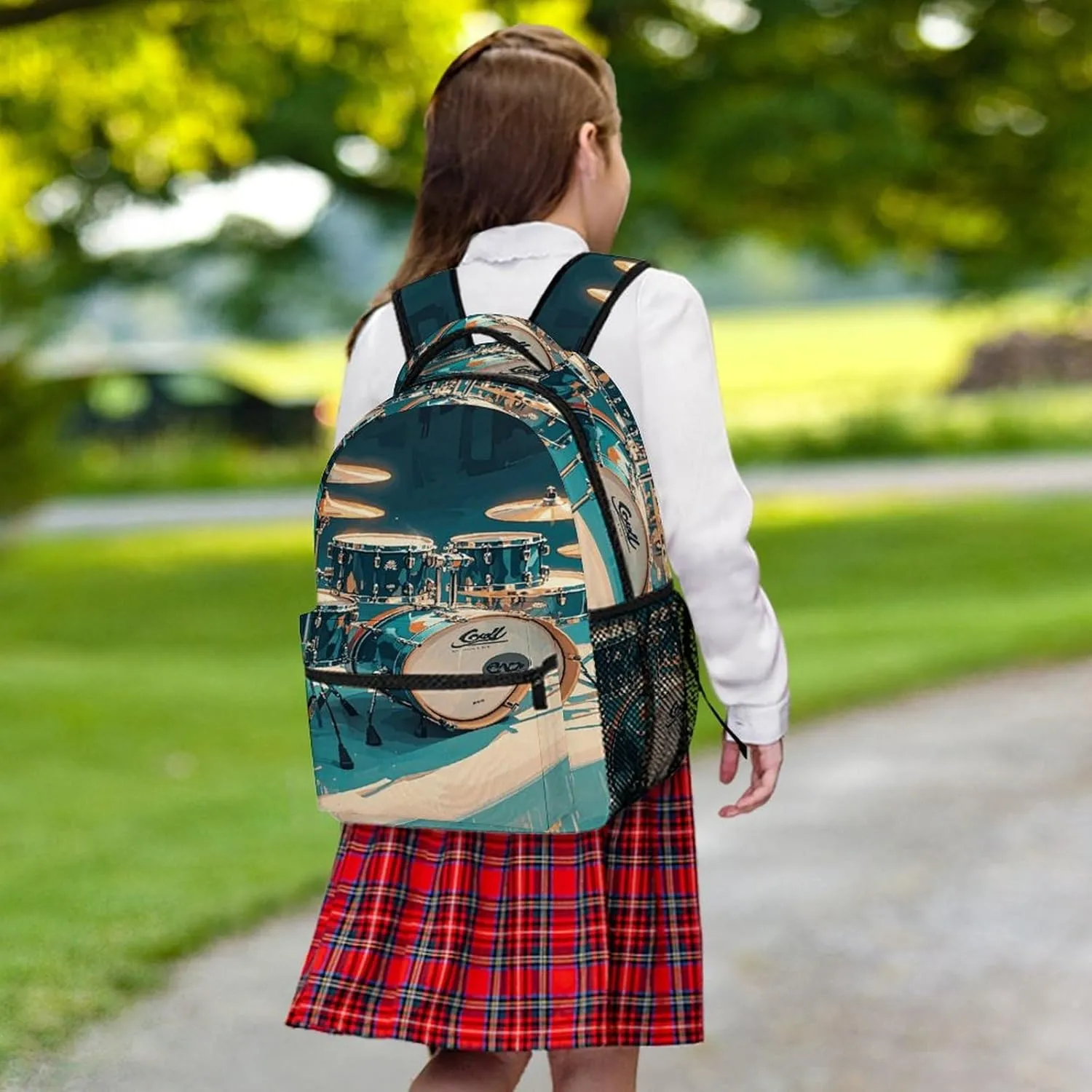Small Backpacks Personalized Cool Drums Set Printing Travel Bag Lightweight Travel Backpack For Women Men