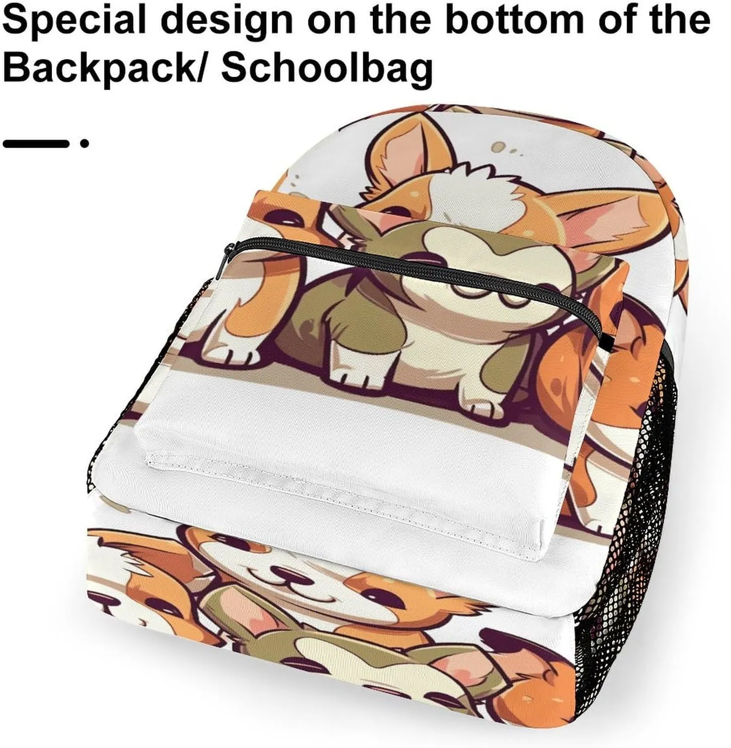 Small Backpacks Personalized Cute Corgi Puppy Printing Travel Bag Lightweight Travel Backpack For Women Men