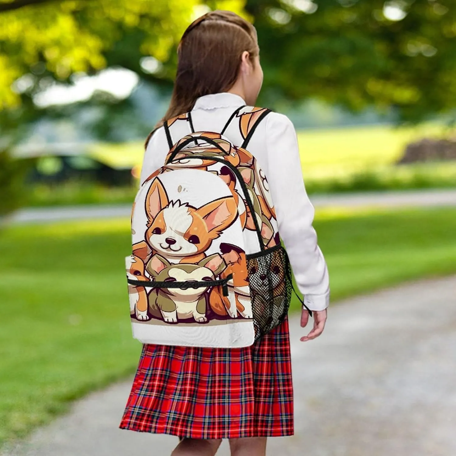 Small Backpacks Personalized Cute Corgi Puppy Printing Travel Bag Lightweight Travel Backpack For Women Men